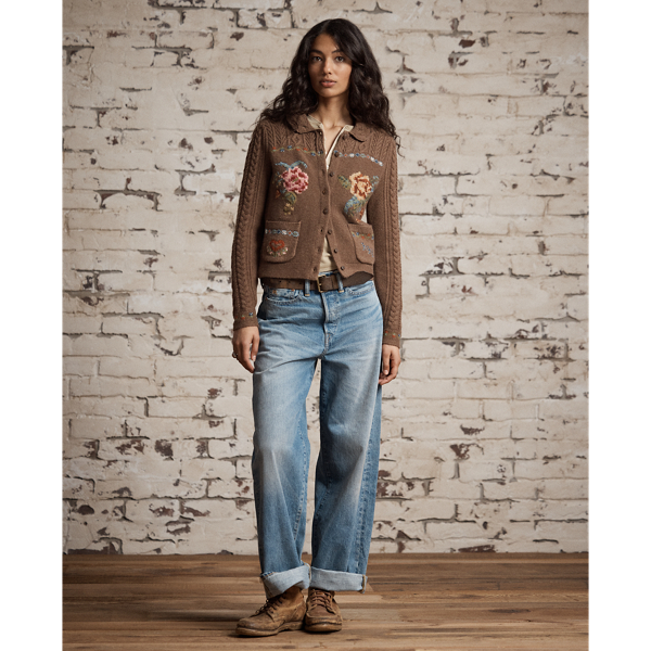 Hand-Embroidered Wool-Blend Cardigan