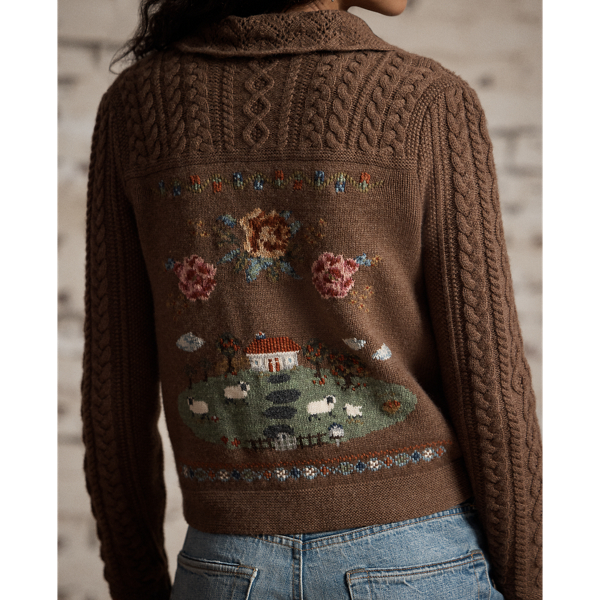Hand-Embroidered Wool-Blend Cardigan for Women | Ralph