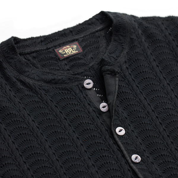 Cotton Pointelle Henley Shirt