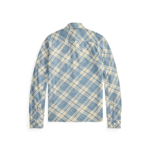 Plaid-Print Cotton-Linen Workshirt