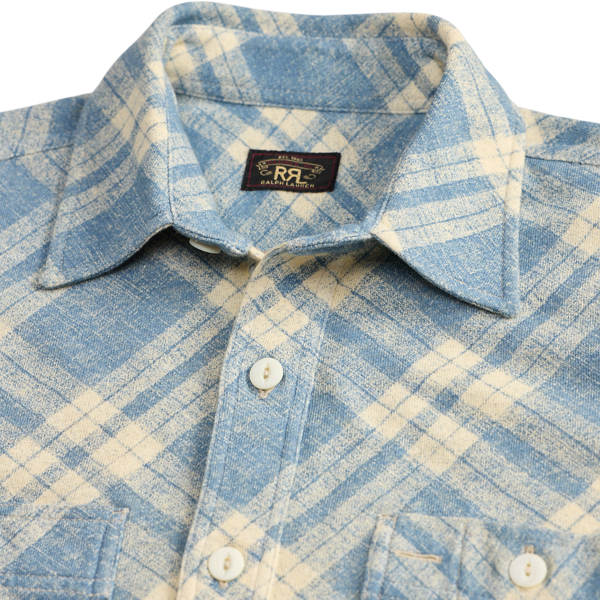 Plaid-Print Cotton-Linen Workshirt