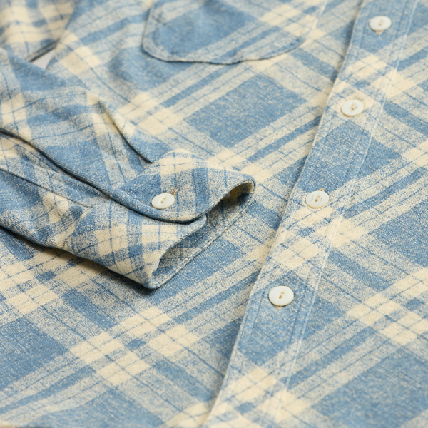 Plaid-Print Cotton-Linen Workshirt