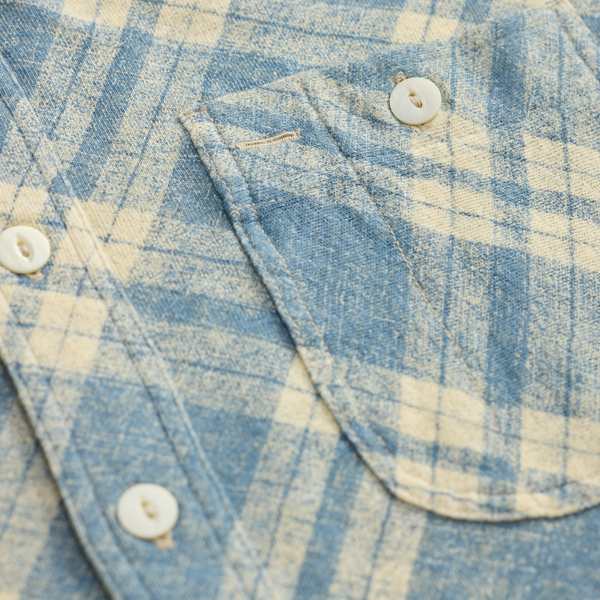 Plaid-Print Cotton-Linen Workshirt