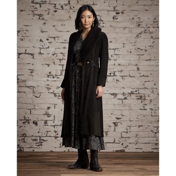 シアリングカラー スエード ラップ コート | ラルフ ローレン公式