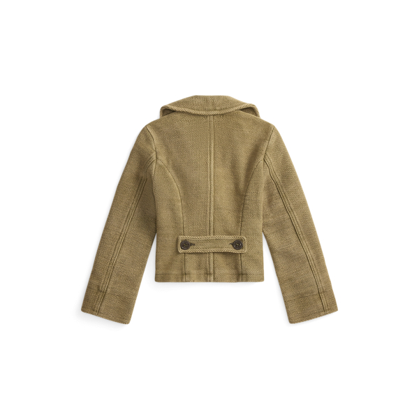 Vintage Olive Handwoven Cropped Peacoat RRL 6