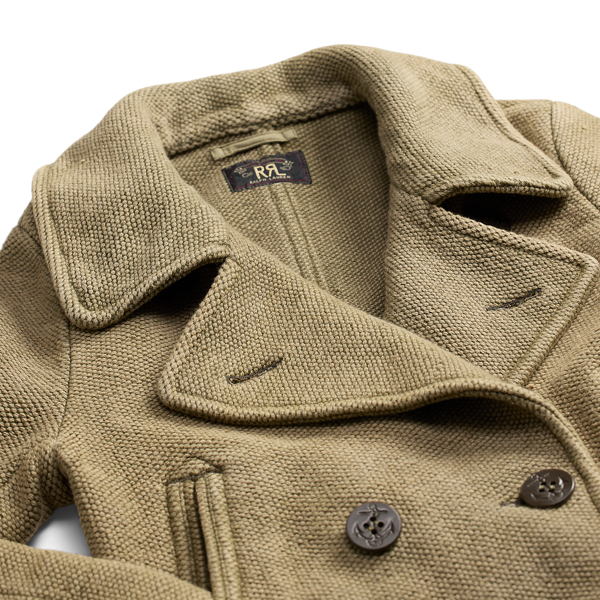 Vintage Olive Handwoven Cropped Peacoat RRL 7