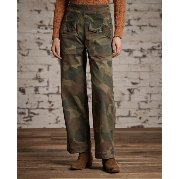 Distressed Olive Camo Herringbone Twill Trouser RRL 3