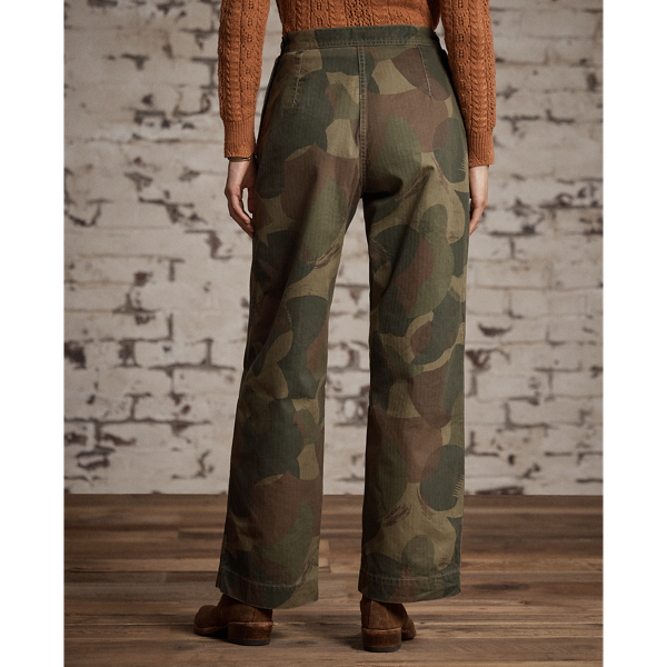 Distressed Olive Camo Herringbone Twill Trouser RRL 4