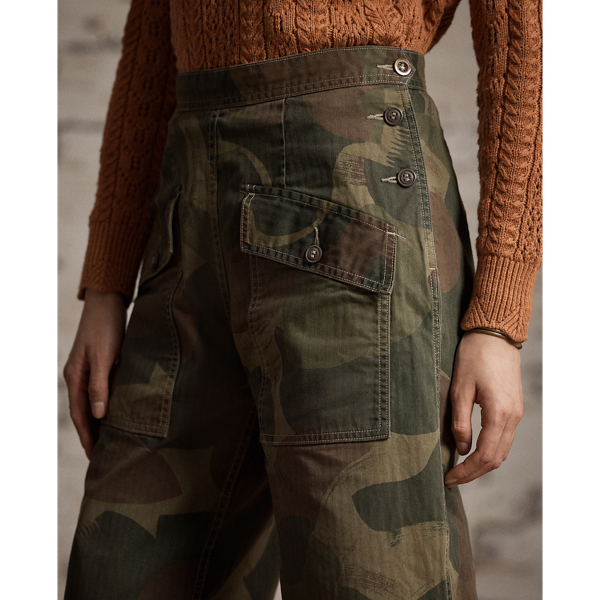 Distressed Olive Camo Herringbone Twill Trouser RRL 5