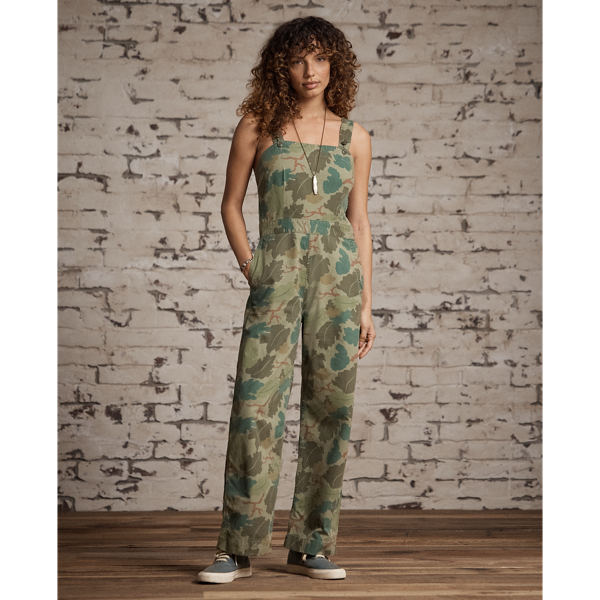 Olive Leaf Camo Camo-Print Twill Overall RRL 2