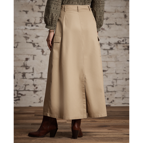Tan Button-Front Twill Skirt RRL 4