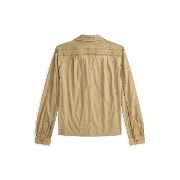 Besticktes Baumwollhemd RRL in Khaki 6