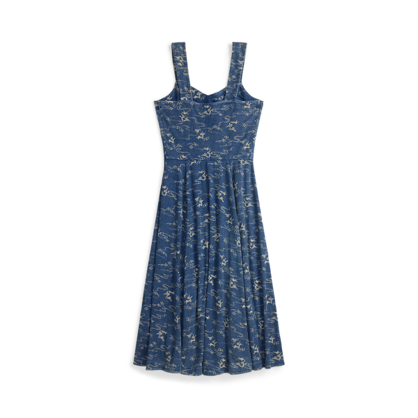 Indigo-Baumwolljerseykleid mit Muster RRL in Mittelmeer-Indigo 7