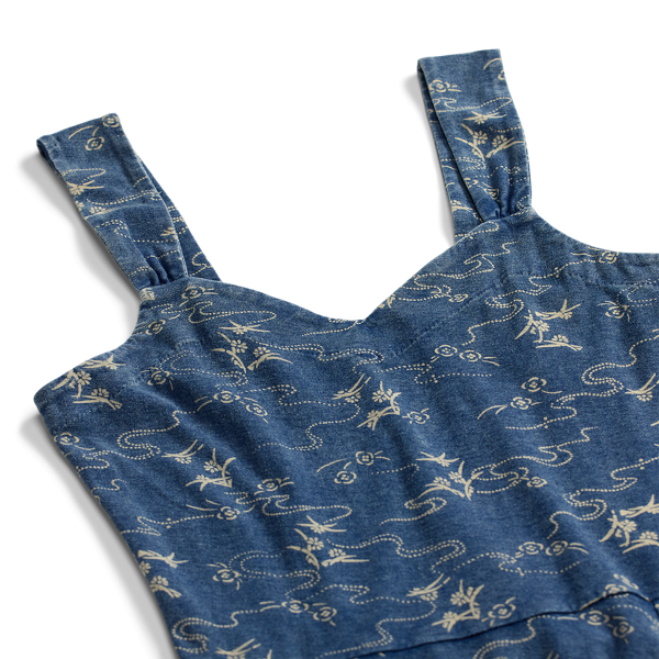 Indigo-Baumwolljerseykleid mit Muster RRL in Mittelmeer-Indigo 8