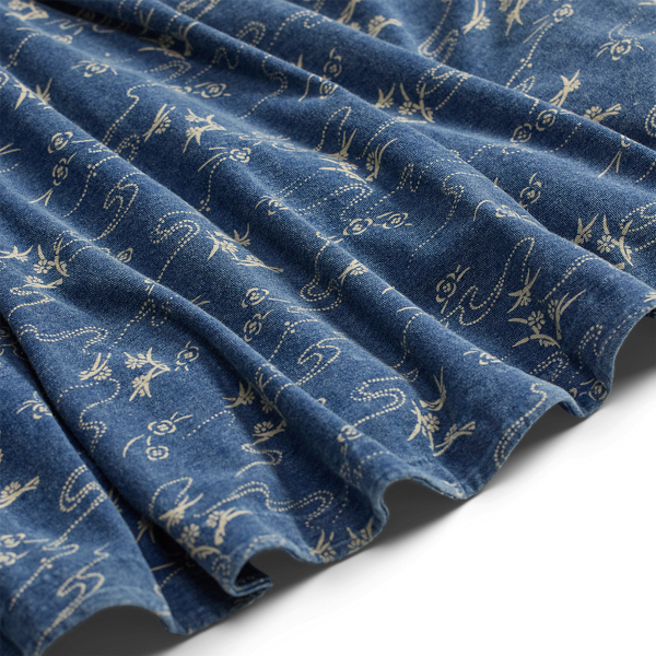 Indigo-Baumwolljerseykleid mit Muster RRL in Mittelmeer-Indigo 9