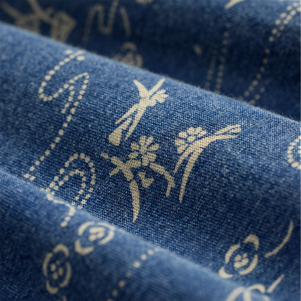 Indigo-Baumwolljerseykleid mit Muster RRL in Mittelmeer-Indigo 10