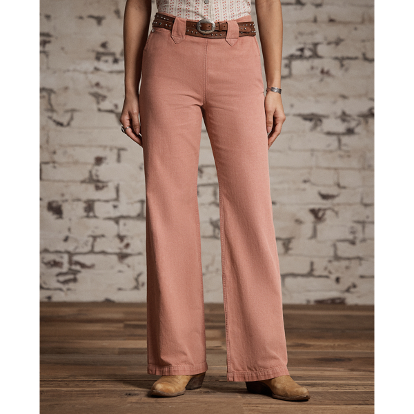 Baumwoll-Leinen-Hose im Westernstil RRL in Retro-Rot 3