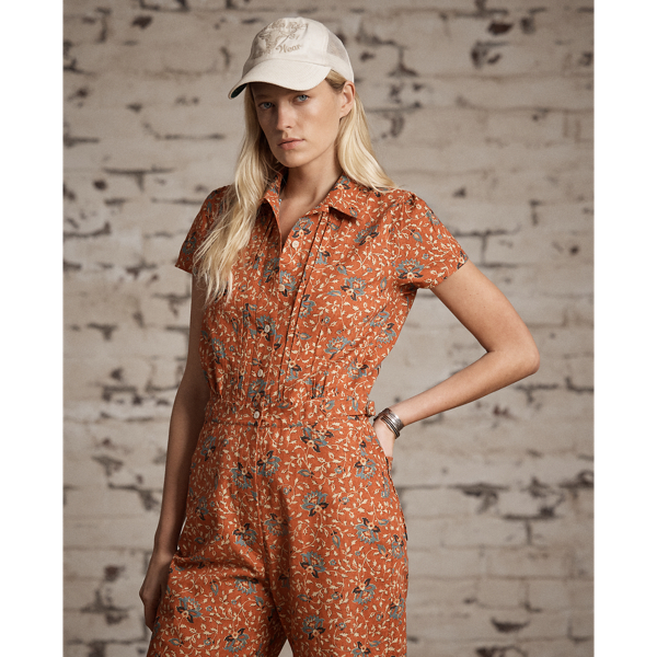 Combinaison b&eacute;b&eacute; fleurie en coton RRL en Rouge mystique/Multi 3