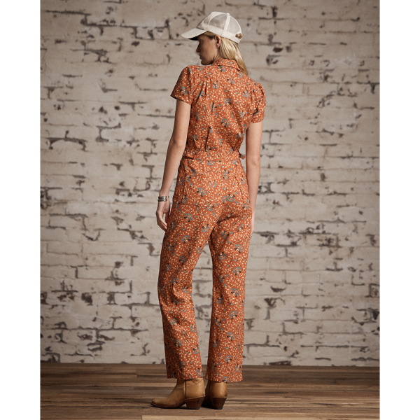 Combinaison b&eacute;b&eacute; fleurie en coton RRL en Rouge mystique/Multi 4