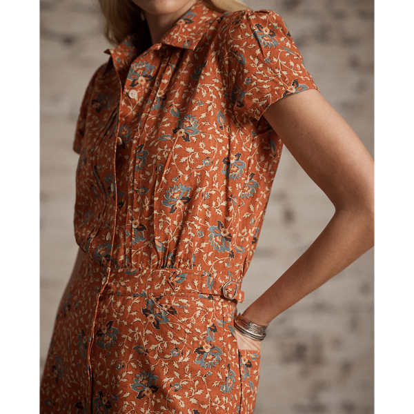 Combinaison b&eacute;b&eacute; fleurie en coton RRL en Rouge mystique/Multi 5