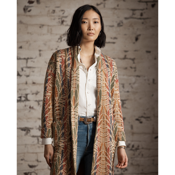 Tan/Multi Patterned Jacquard Cardigan RRL 3