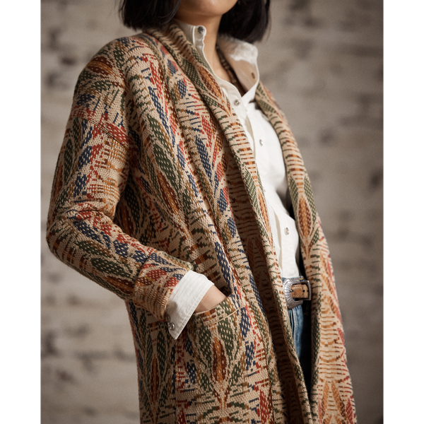 Tan/Multi Patterned Jacquard Cardigan RRL 5