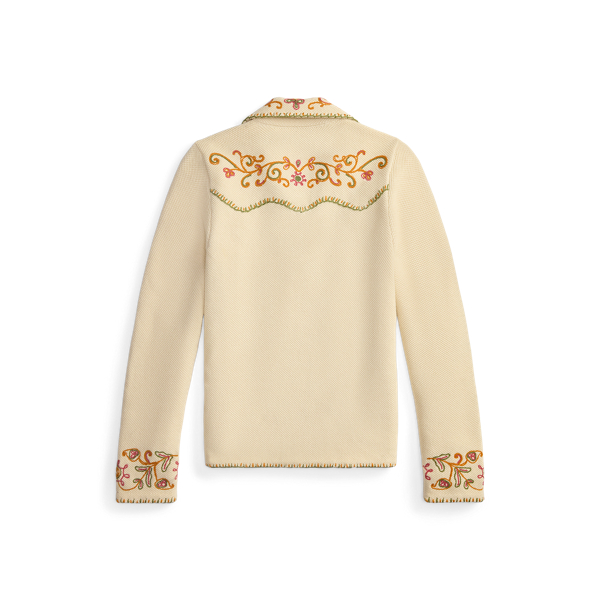 Veste pull western brod&eacute;e RRL en Cr&egrave;me/Multi 6