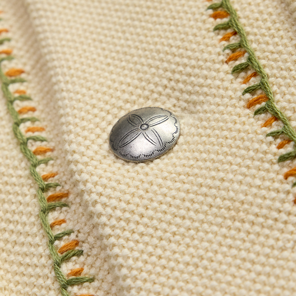 Veste pull western brod&eacute;e RRL en Cr&egrave;me/Multi 8