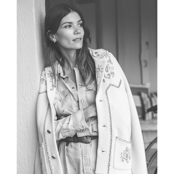 Veste pull western brod&eacute;e RRL en Cr&egrave;me/Multi 11