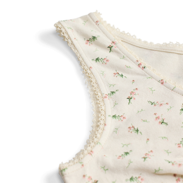 Gebl&uuml;mtes Baumwolloberteil mit Leinen RRL in Creme/Rosa/Gr&uuml;n 8