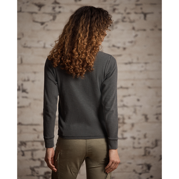 ガーメントダイド ワッフルニット ヘンリーネック シャツ | ラルフ