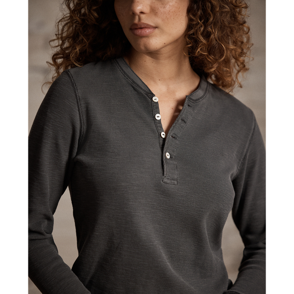 ガーメントダイド ワッフルニット ヘンリーネック シャツ | ラルフ