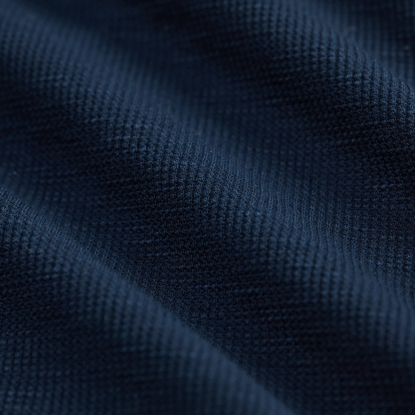 Vintage Navy Stretch Waffle-Knit Henley Dress RRL 9