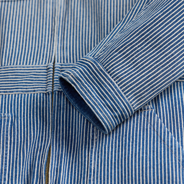 Medium Indigo/Natural Indigo Striped Cotton-Linen Jumpsuit RRL 8