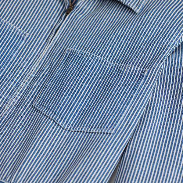 Medium Indigo/Natural Indigo Striped Cotton-Linen Jumpsuit RRL 9