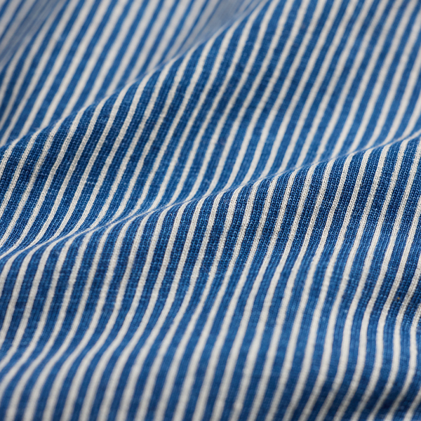 Medium Indigo/Natural Indigo Striped Cotton-Linen Jumpsuit RRL 10