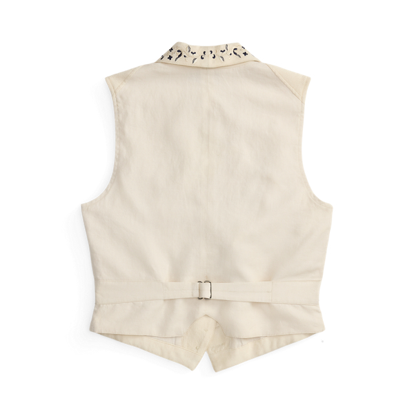 Floral-Embroidered Wool-Silk Vest