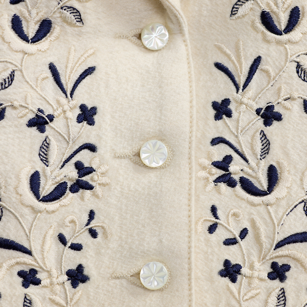Floral-Embroidered Wool-Silk Vest