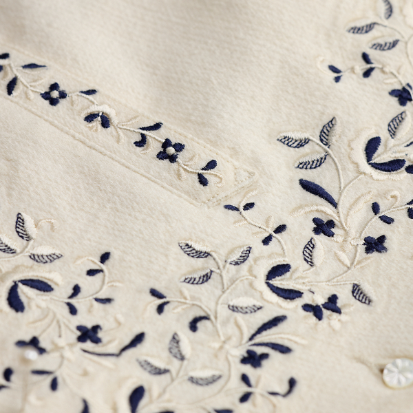 Floral-Embroidered Wool-Silk Vest
