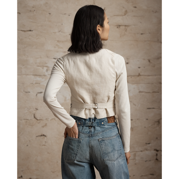 Floral-Embroidered Wool-Silk Vest