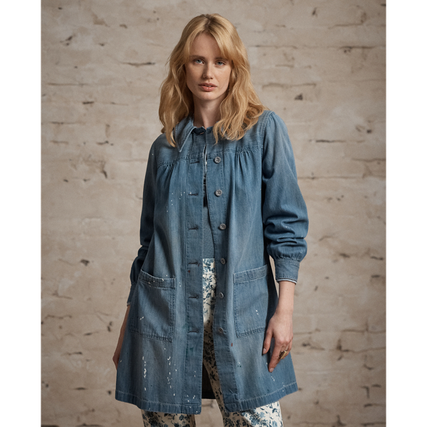 Distressed Denim Chore Coat