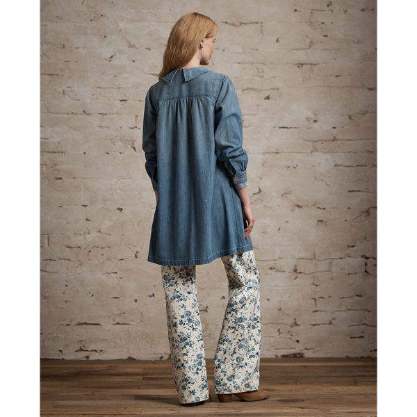 Distressed Denim Chore Coat