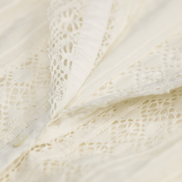 Lace Trim Cotton Voile Blouse