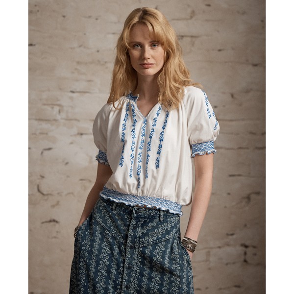 Hand-Embroidered Jersey Top