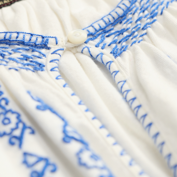 Hand-Embroidered Jersey Top