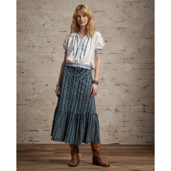 Hand-Embroidered Jersey Top