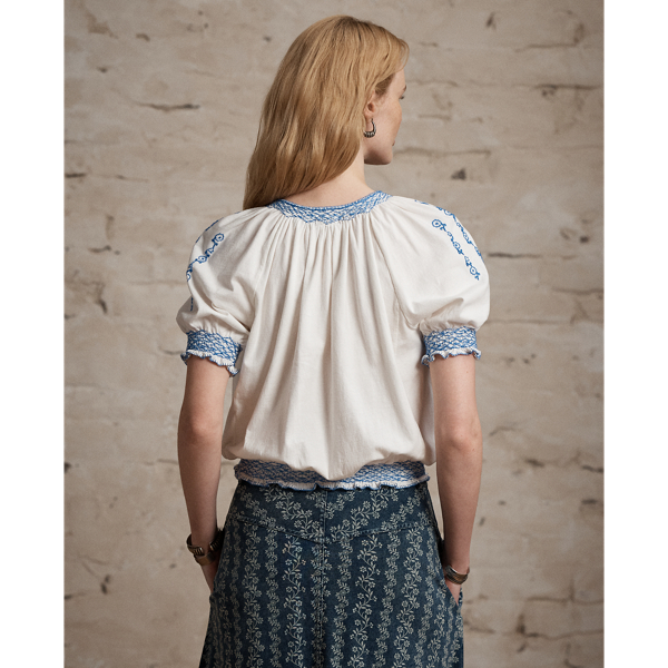 Hand-Embroidered Jersey Top
