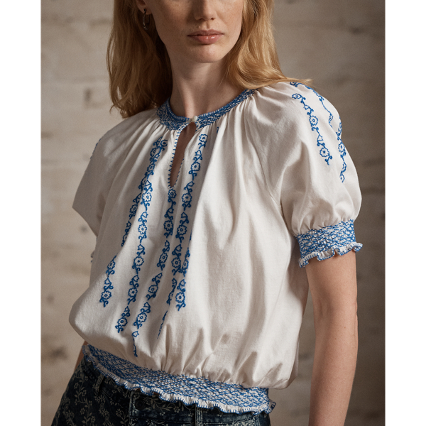 Hand-Embroidered Jersey Top