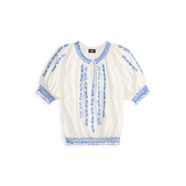 Hand-Embroidered Jersey Top