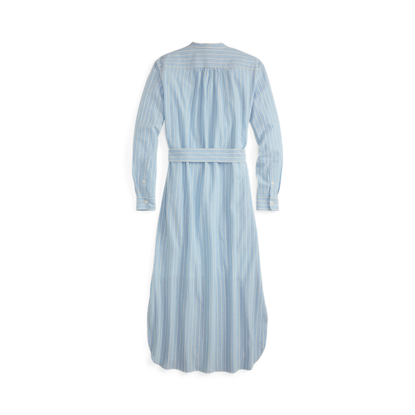 Striped Bib-Front Shirtdress